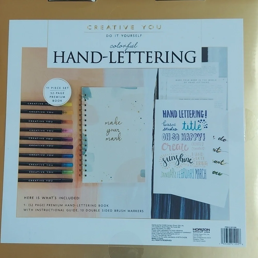 NEW Creative You D.I.Y. Art Hand lettering Kit - 11 Pieces set